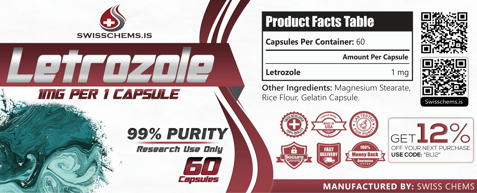 Letrozole (1mg/capsule), 60 Capsules - Image 2
